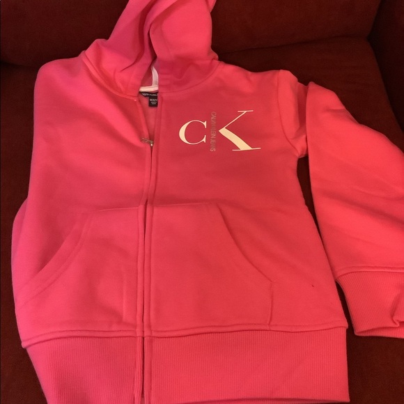 ‼️Price Drop‼️Calvin Klein Kids Hooded Sweatshirt Medium10/12, Large14/16 Pink - Picture 1 of 4